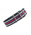 NATO watch strap Black/White/Red/Blue