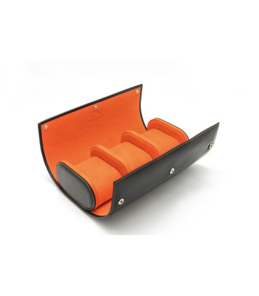 Phase De Lune Leather travel case for 3 watches