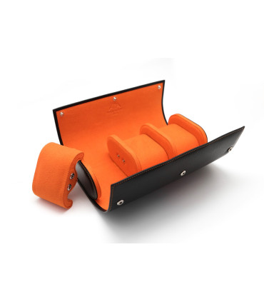Phase De Lune Leather travel case for 3 watches