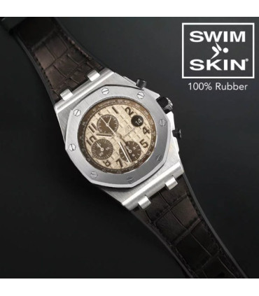 Rubber B strap APC42 Alligator SwimSkin  Brown