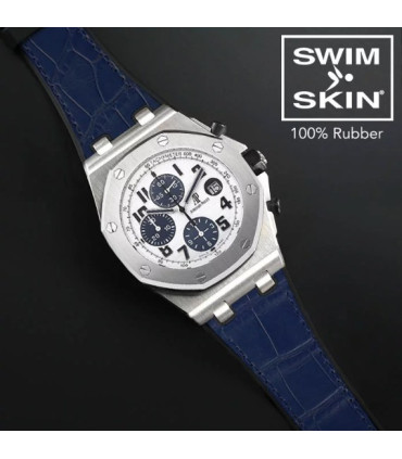 Rubber B strap APC42 Alligator SwimSkin  Navy