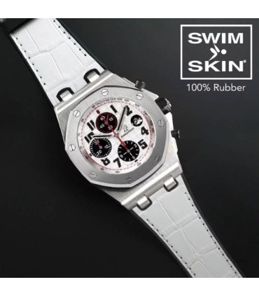 Rubber B strap APC42 Alligator SwimSkin  White