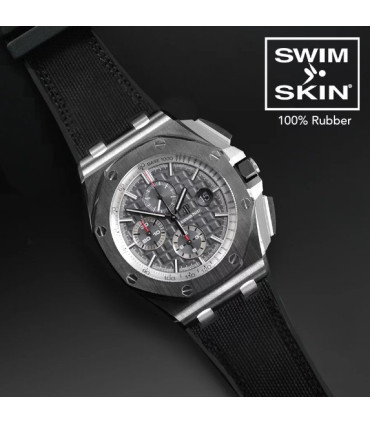 Rubber B strap APC44 Alligator SwimSkin  Black 