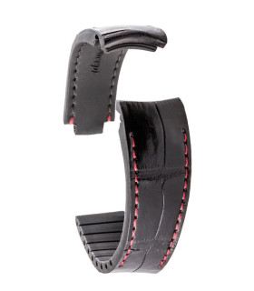 R-Strap - Alligator strap for Rolex - Black with red stitching