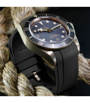 Rubber B strap T803 Black with buckle