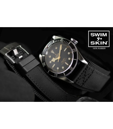 Rubber B Tang Buckle Rubber Cuff Series - Black