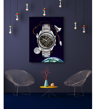 Watchoniste X MisterChrono art printing - moonwatch - 60x80