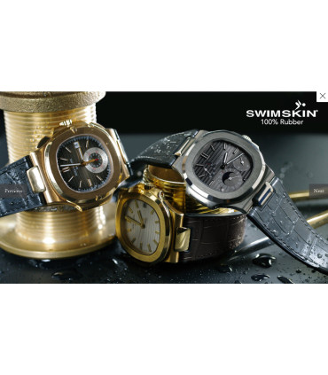 Rubber B strap Alligator SwimSkin PK79S Grey 