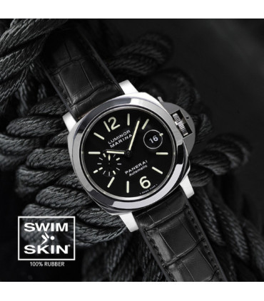 Rubber B strap Alligator SwimSkin PS24 Black