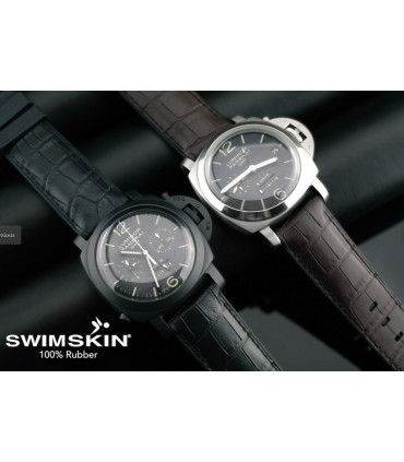 Rubber B strap Alligator SwimSkin PS24 Black