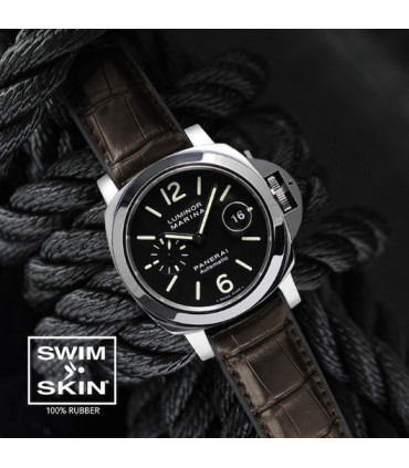 Rubber B strap Alligator SwimSkin PS24 Black