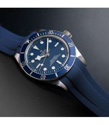 Rubber B strap T801 Blue with buckle for Tudor Black bay 58