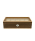 Clipperton 10 watch box in brown wood with glass lid