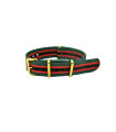 NATO strap Green/Red/Black gold buckles