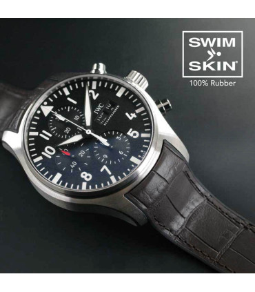 Rubber B strap Alligator SwimSkin for IWC pilot Chronograph 21mm