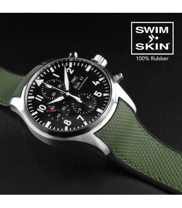 Rubber B strap Ballistic SwimSkin for IWC Pilot Chronograph 21mm -