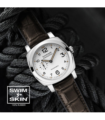 Rubber B strap Alligator SwimSkin PS22 Espresso Brown