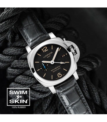 Rubber B strap Alligator SwimSkin PS22 Black