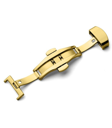Double folding clasps for leather straps , yellow gold plated
