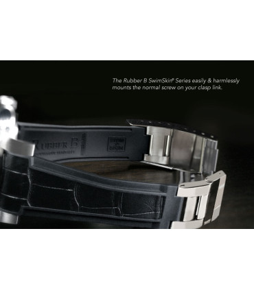 Rubber B strap Swimskin Alligator Black