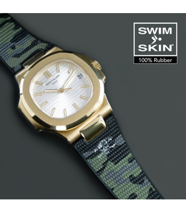 RubberB strap SwimSkin Twill for Patek Philippe Nautilus - Camo