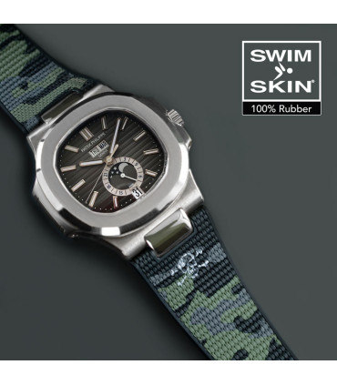 RubberB strap SwimSkin Twill for Patek Philippe Nautilus - Camo