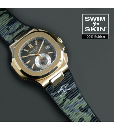 RubberB strap SwimSkin Twill for Patek Philippe Nautilus - Camo
