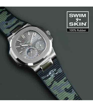 RubberB strap SwimSkin Twill for Patek Philippe Nautilus - Camo