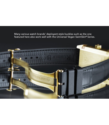 Rubber B strap ST20 Alligator SwimSkin Black