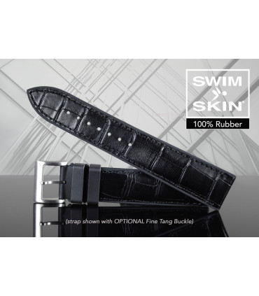 Rubber B strap ST20 Alligator SwimSkin Black