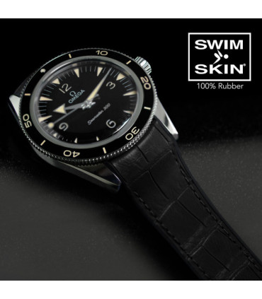 SK21-AG-BK Rubberb on Omega seamaster heritage
