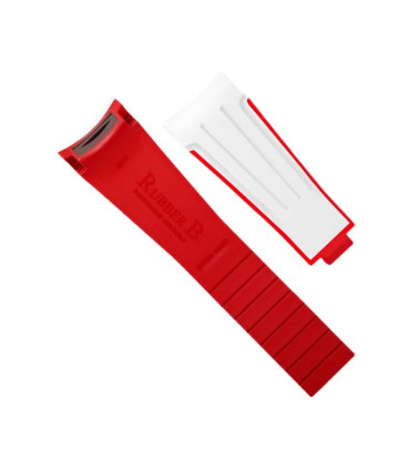 Rubber B Strap M111 White/Red for Sky-Dweller on Oyster Bracelet