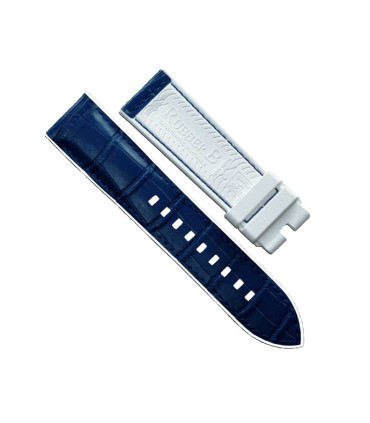 Rubber B strap Alligator SwimSkin PS24 White/Navy