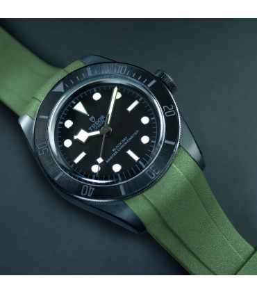 RubberB strap T805 for Tudor Heritage Black Bay Ceramic - Military Green
