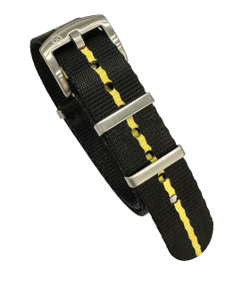 Seat Belt NATO watch strap - Black/Yellow
