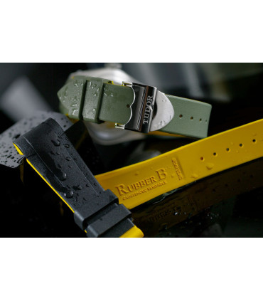 RubberB strap T807 for Tudor Black/Miltary Yellow