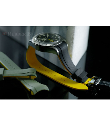 RubberB strap T807 for Tudor Black/Miltary Yellow