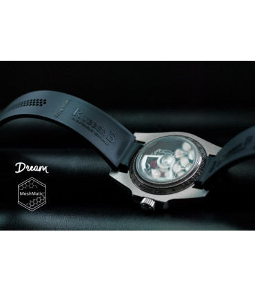 Rubber B strap DM106 Black with buckle