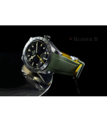 RubberB strap T807 for Tudor Military Green