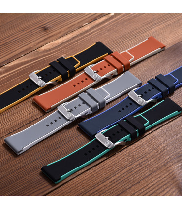 Rubber strap dual colors - Orange/Cream