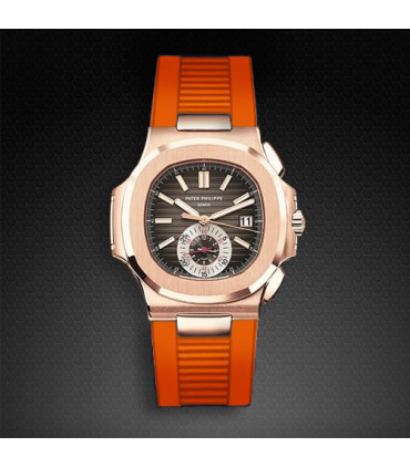 RubberB strap for Patek Philippe Nautilus - Orange PK77