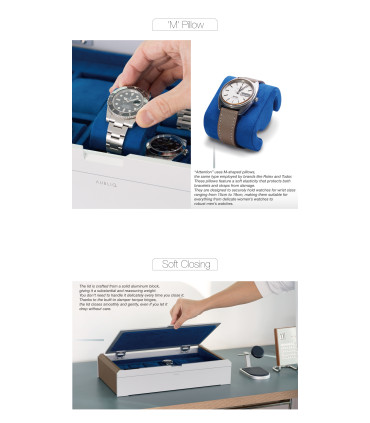 Aubliq 10/12 watch box in aluminium and leather