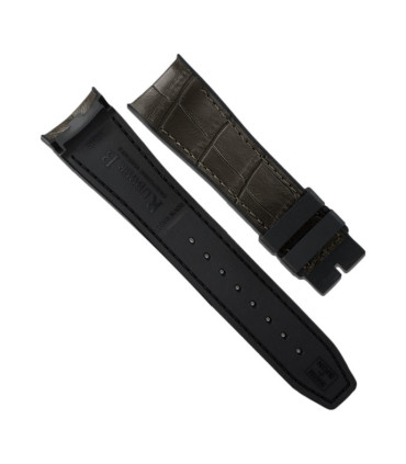 Rubber B strap Alligator SwimSkin SK41 - Espresso Brown 20mm