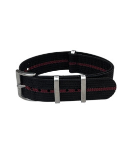 KronoKeeper ribbed nato strap - Black/Red