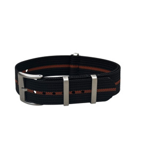 KronoKeeper ribbed nato strap - Black/Orange
