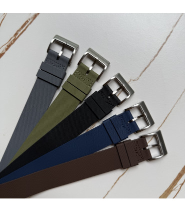 NATO strap KronoKeeper in FKM Rubber - black