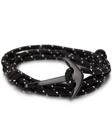 Black PVD anchor bracelet