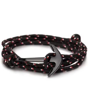 Black PVD anchor bracelet