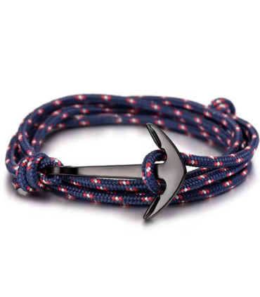 Black PVD anchor bracelet