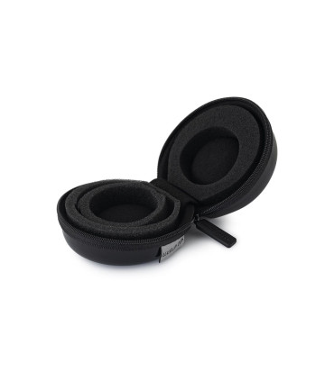 Watch Box Donut, small, hard case, shiny artificial leather, black